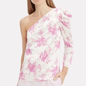 Les Rêveries Silk One Sleeve Shoulder Blouse Top Size 8